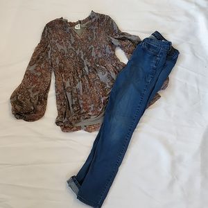Size Small Blouse and Jeans